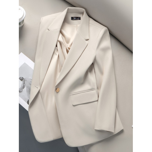 高米締小西裝外套女秋2025新款休閒高級感小個子獨特漂亮米白西服 高米締小西裝外套女秋2025新款休閒高級感小個子獨特漂亮米白西服