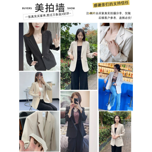 高米締小西裝外套女秋2025新款休閒高級感小個子獨特漂亮米白西服 高米締小西裝外套女秋2025新款休閒高級感小個子獨特漂亮米白西服