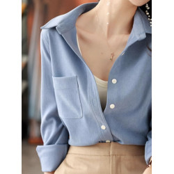 粉色韓版磨毛襯衫女早秋2025年新款法式上衣內搭曡穿打底襯衣外套