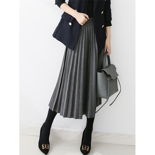 毛呢百褶裙半身裙女中長款2025秋冬新款高腰顯瘦垂感加厚a字長裙 毛呢百褶裙半身裙女中長款2025秋冬新款高腰顯瘦垂感加厚a字長裙