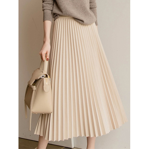 毛呢百褶裙半身裙女中長款2025秋冬新款高腰顯瘦垂感加厚a字長裙 毛呢百褶裙半身裙女中長款2025秋冬新款高腰顯瘦垂感加厚a字長裙