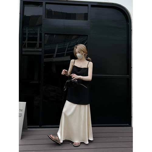 林初一 高級感超好看醋酸緞面半身長裙女夏氣質垂墜顯瘦a字魚尾裙 林初一 高級感超好看醋酸緞面半身長裙女夏氣質垂墜顯瘦a字魚尾裙