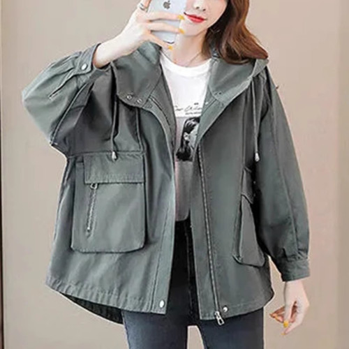 時尚寬松中長款流行外套女2025春秋新款洋氣大碼秋裝休閒氣質風衣 時尚寬松中長款流行外套女2025春秋新款洋氣大碼秋裝休閒氣質風衣