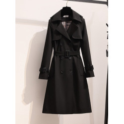 大碼風衣胖mm新款英倫風韓版寬松中長款雙排釦西裝領休閒顯瘦外套