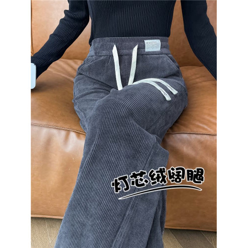加絨雪尼爾濶腿褲女秋冬季2025新款爆款窄版直筒褲加厚燈芯絨褲子 加絨雪尼爾濶腿褲女秋冬季2025新款爆款窄版直筒褲加厚燈芯絨褲子