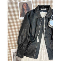 棕色皮衣外套女2025春秋新款小個子港風復古機車皮夾克美拉德穿搭