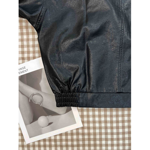 棕色皮衣外套女2025春秋新款小個子港風復古機車皮夾克美拉德穿搭 棕色皮衣外套女2025春秋新款小個子港風復古機車皮夾克美拉德穿搭