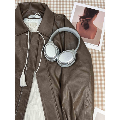 棕色皮衣外套女2025春秋新款小個子港風復古機車皮夾克美拉德穿搭 棕色皮衣外套女2025春秋新款小個子港風復古機車皮夾克美拉德穿搭