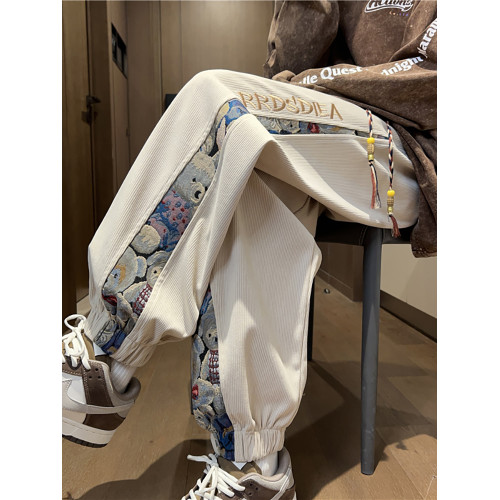 初中生燈芯絨秋冬褲子女大碼寬松束腳衛褲2025新款休閒運動加絨褲 初中生燈芯絨秋冬褲子女大碼寬松束腳衛褲2025新款休閒運動加絨褲