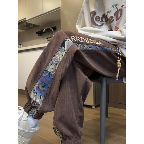 初中生燈芯絨秋冬褲子女大碼寬松束腳衛褲2025新款休閒運動加絨褲 初中生燈芯絨秋冬褲子女大碼寬松束腳衛褲2025新款休閒運動加絨褲