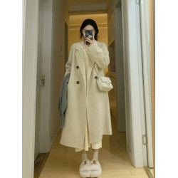 羽絨服內膽呢子大衣女中長款小個子2025新款冬季加厚保暖毛呢外套