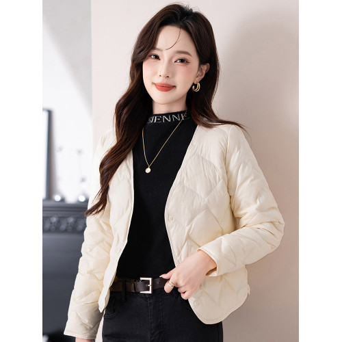 羽絨內膽女秋冬2025新款輕薄保暖V領內穿打底長袖大衣內搭羽絨服