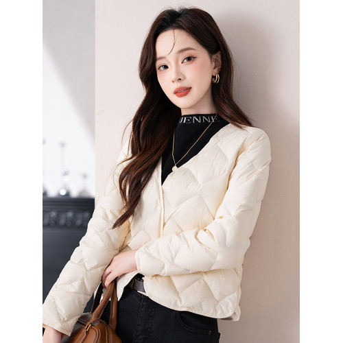 羽絨內膽女秋冬2025新款輕薄保暖V領內穿打底長袖大衣內搭羽絨服