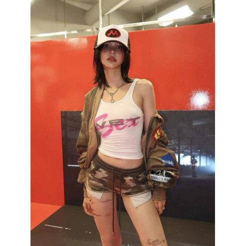 YZY！MOWALOLA WET字母背心美式高彈緊身上衣Bianca同款kenye