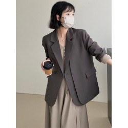 高級感灰色小西裝外套女2025春秋季新款設計感小衆小個子休閒西服