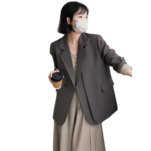 高級感灰色小西裝外套女2025春秋季新款設計感小衆小個子休閒西服 高級感灰色小西裝外套女2025春秋季新款設計感小衆小個子休閒西服