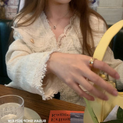 2025春秋新款小衫v領蕾絲打底衫女內搭小個子襯衫洋氣雪紡衫上衣