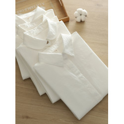 2025春季文藝小清新木釦通勤純棉白襯衫女長袖打底衫修身上衣襯衣