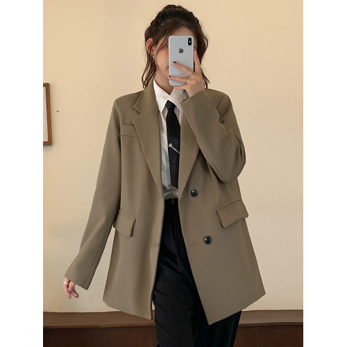 大碼胖MM黑色休閒西裝外套女早秋季2025新款高級感氣質小西服上衣 大碼胖MM黑色休閒西裝外套女早秋季2025新款高級感氣質小西服上衣