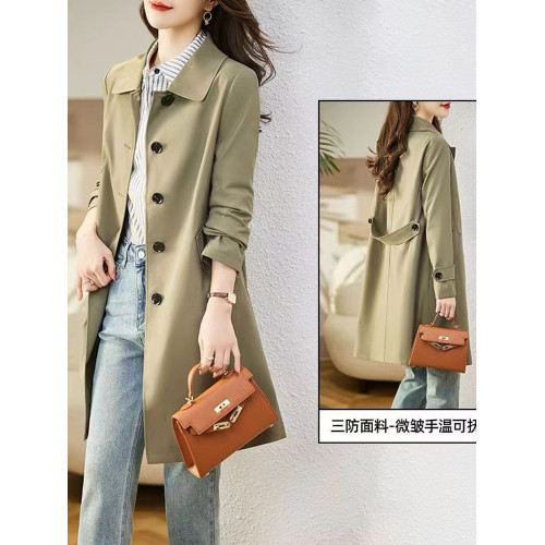 中長款高檔風衣女2025春秋新款韓版氣質顯高修身小個子工裝外套潮