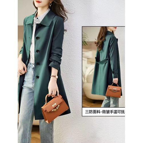 中長款高檔風衣女2025春秋新款韓版氣質顯高修身小個子工裝外套潮