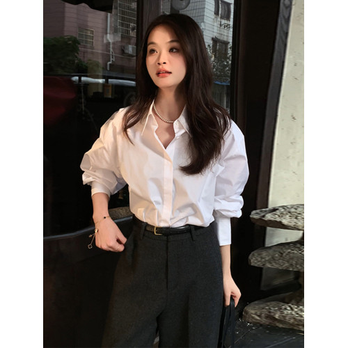 法式設計感小衆白色襯衫女裝秋季穿搭高級感上衣2025新款長袖襯衣