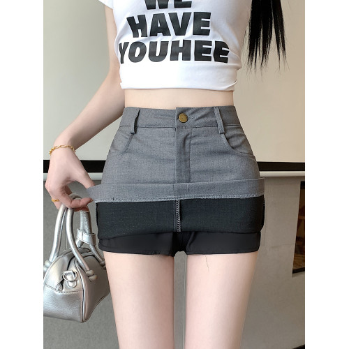 灰色西裝半身裙女夏季2025新款小個子高腰休閒防走光a字包臀短裙 灰色西裝半身裙女夏季2025新款小個子高腰休閒防走光a字包臀短裙