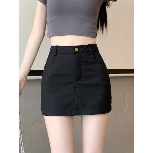 灰色西裝半身裙女夏季2025新款小個子高腰休閒防走光a字包臀短裙 灰色西裝半身裙女夏季2025新款小個子高腰休閒防走光a字包臀短裙