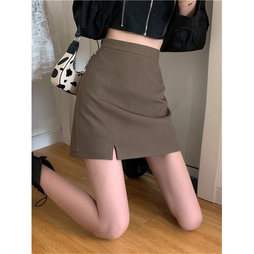 大碼高腰a字裙胖mm開叉半身裙女春秋新款小衆包臀裙顯瘦遮胯短裙 大碼高腰a字裙胖mm開叉半身裙女春秋新款小衆包臀裙顯瘦遮胯短裙