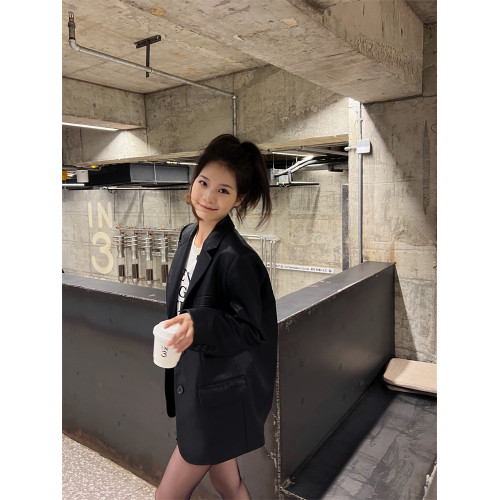 皮衣女黑色西裝皮衣外套酷颯2025秋季新款女裝高級感皮夾克小個子 皮衣女黑色西裝皮衣外套酷颯2025秋季新款女裝高級感皮夾克小個子