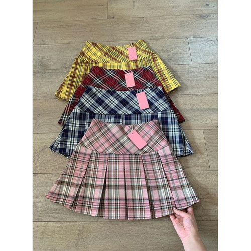 粉色格子半身裙百褶裙女夏季新款高腰顯瘦學院風防走光jk短裙ins 粉色格子半身裙百褶裙女夏季新款高腰顯瘦學院風防走光jk短裙ins