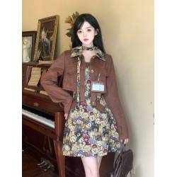 大碼女裝復古連衣裙秋季梨形身材設計感吊帶裙胖MM顯瘦包臀短裙子