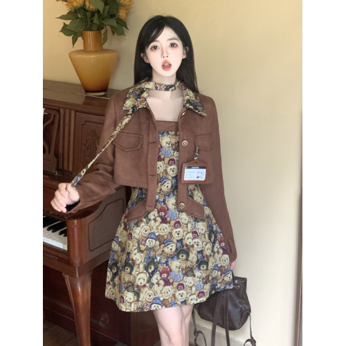 大碼女裝復古連衣裙秋季梨形身材設計感吊帶裙胖MM顯瘦包臀短裙子