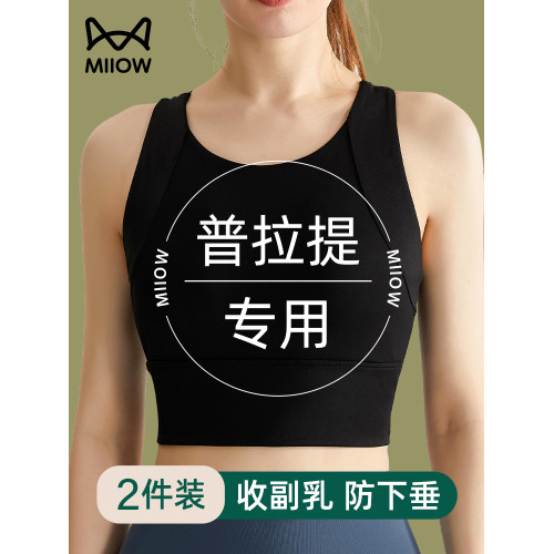 貓人普拉提訓練服瑜珈健身運動背心內衣女防震防下垂大胸顯小文胸