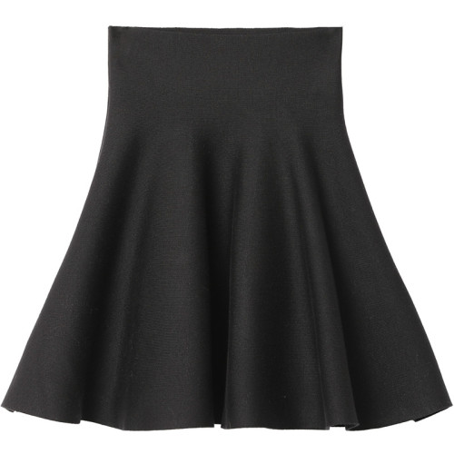 短裙女秋冬羊毛針織半身裙打底毛線蓬蓬裙百褶a字繖裙小裙子冬裙