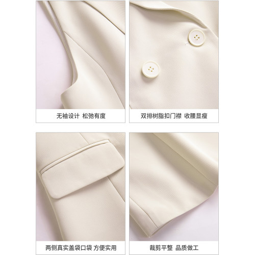 西裝馬甲女套裝2025新款春秋通勤女裝高級感黑色背心職業馬夾外套 西裝馬甲女套裝2025新款春秋通勤女裝高級感黑色背心職業馬夾外套