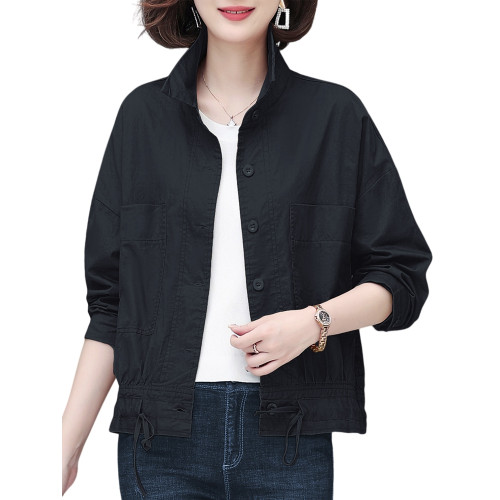 2025春秋季新款短外套女士休閒夾克開衫寬松減齡小個子棒球服上衣