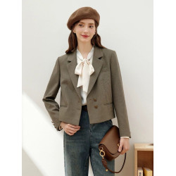 2025年秋季新款短款西裝外套女小個子時髦通勤休閒西服外套學院風