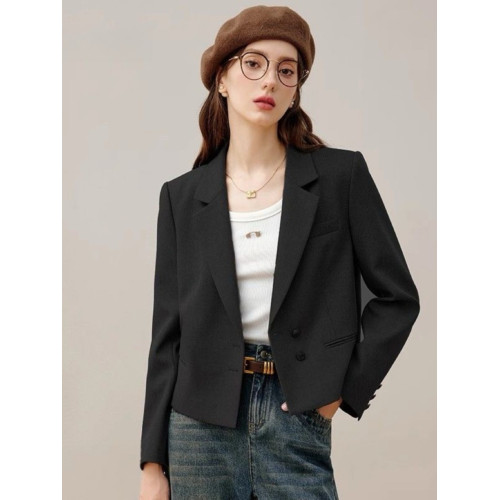 2025年秋季新款短款西裝外套女小個子時髦通勤休閒西服外套學院風 2025年秋季新款短款西裝外套女小個子時髦通勤休閒西服外套學院風