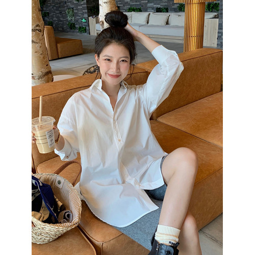 克萊因藍色長袖襯衫女款秋冬2025新款法式襯衣外套上衣輕奢高級感