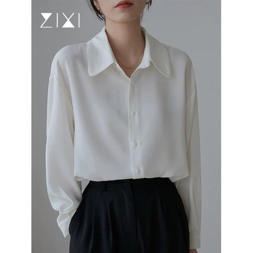 白襯衫女職業正裝2025秋季新款長袖正肩防皺正裝好看獨特白色襯衣