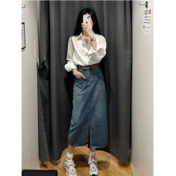 高級感氣質白色長袖上衣女曡穿春季韓版百搭別致寬松襯衫外穿顯瘦