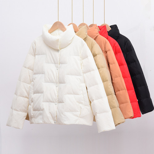 2022秋冬季反季新款立領輕薄羽絨服女寬松百搭保暖白鴨絨短外套潮 2022秋冬季反季新款立領輕薄羽絨服女寬松百搭保暖白鴨絨短外套潮