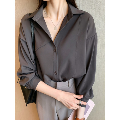 秋裝白色雪紡襯衫上衣女長袖大碼胖mm200斤設計感職業面試OL襯衣