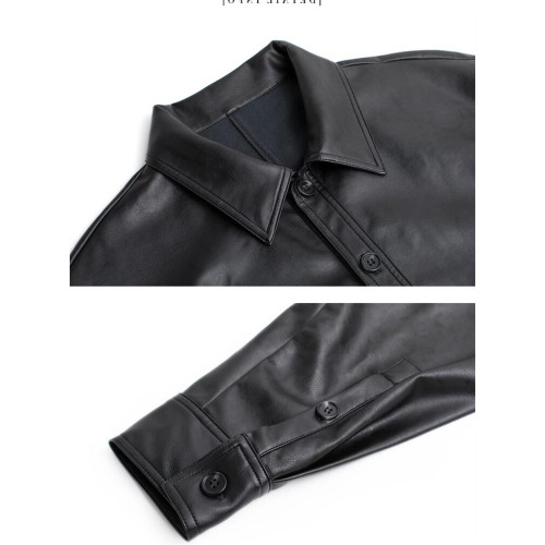 ulzzang帥氣百搭PU皮衣女春秋2025新款短款修身高腰皮夾克小外套 ulzzang帥氣百搭PU皮衣女春秋2025新款短款修身高腰皮夾克小外套