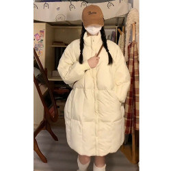高充絨量白色羽絨服女2025冬季新款版型巨好看的保暖白鴨絨中長款