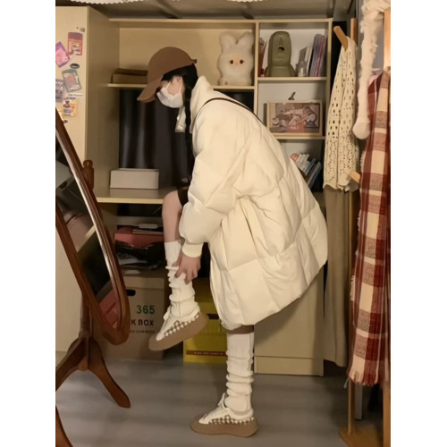 高充絨量白色羽絨服女2025冬季新款版型巨好看的保暖白鴨絨中長款 高充絨量白色羽絨服女2025冬季新款版型巨好看的保暖白鴨絨中長款