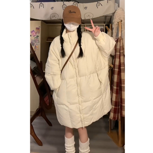 高充絨量白色羽絨服女2025冬季新款版型巨好看的保暖白鴨絨中長款 高充絨量白色羽絨服女2025冬季新款版型巨好看的保暖白鴨絨中長款