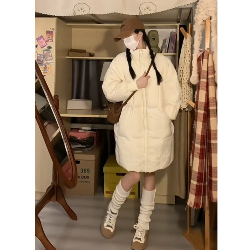 高充絨量白色羽絨服女2025冬季新款版型巨好看的保暖白鴨絨中長款 高充絨量白色羽絨服女2025冬季新款版型巨好看的保暖白鴨絨中長款