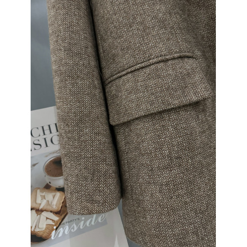 復古炸街人字紋毛呢西裝外套女2025新款秋冬季小個子韓版休閒西服 復古炸街人字紋毛呢西裝外套女2025新款秋冬季小個子韓版休閒西服